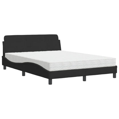 Bed met matras fluweel zwart 140x190 cm