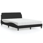 Bed met matras kunstleer zwart 140x190 cm