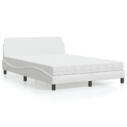 Bed met matras 140x190 cm kunstleer wit