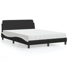 Bed met matras kunstleer zwart en wit 140x190 cm