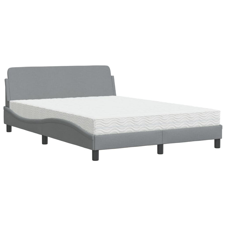 Bed met matras stof lichtgrijs 140x200 cm