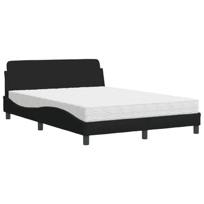 Bed met matras stof zwart 140x200 cm