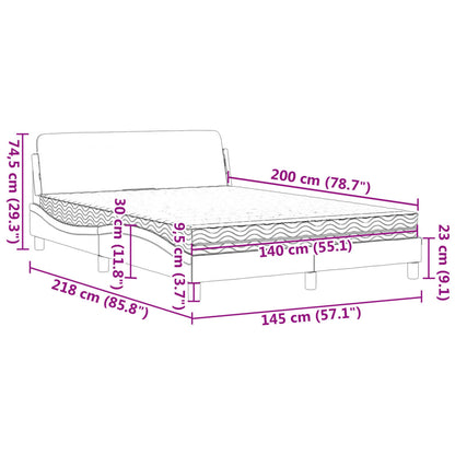 Bed met matras stof zwart 140x200 cm
