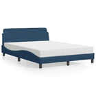 Bed met matras stof blauw 140x200 cm