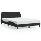 Bed met matras fluweel zwart 140x200 cm