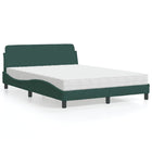 Bed met matras fluweel donkergroen 140x200 cm