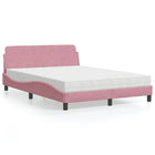 Bed met matras 140x200 cm roze fluweel
