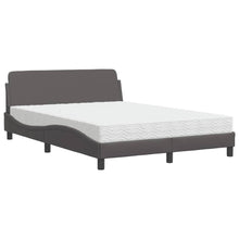 Bed met matras kunstleer grijs 140x200 cm