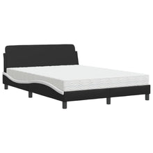 Bed met matras kunstleer zwart en wit 140x200 cm