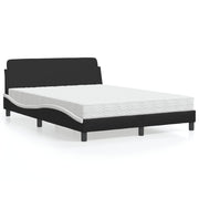 Bed met matras 140x200 cm kunstleer zwart wit