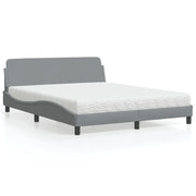 Bed met matras 160x200 cm lichtgrijs