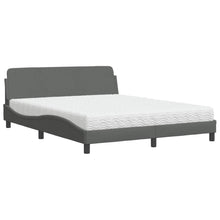 Bed met matras stof donkergrijs 160x200 cm