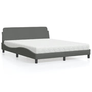Bed met matras 160x200 cm donkergrijs stof