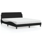 Bed met matras stof zwart 160x200 cm