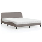 Bed met matras stof taupe 160x200 cm