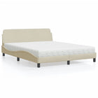 Bed with mattress "Dover" fabric cream 160x200 cm