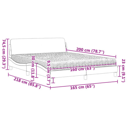 Bed met matras stof blauw 160x200 cm