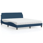 Bed met matras stof blauw 160x200 cm