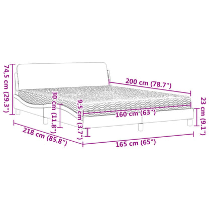 Bed met matras fluweel zwart 160x200 cm