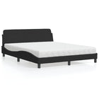 Bed met matras fluweel zwart 160x200 cm