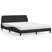 Bed met matras 160x200 cm zwart fluweel
