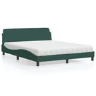 Bed with mattress "Dover" velvet dark green 160x200 cm