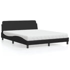 Bed met matras kunstleer zwart 160x200 cm