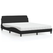 Bed met matras 160x200 cm kunstleer zwart