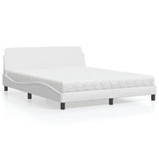 Bed met matras 160x200 cm kunstleer wit