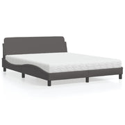 Bed met matras 160x200 cm kunstleer grijs