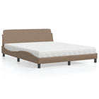 Bed with mattress "Dover" faux leather cappuccino 160x200 cm