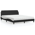 Bed met matras kunstleer zwart en wit 160x200 cm