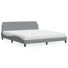 Bed met matras stof lichtgrijs 180x200 cm