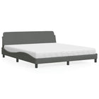 Bed met matras stof donkergrijs 180x200 cm