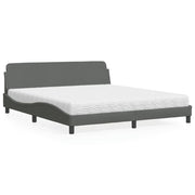 Bed with mattress "Dover" dark grey fabric 180x200 cm