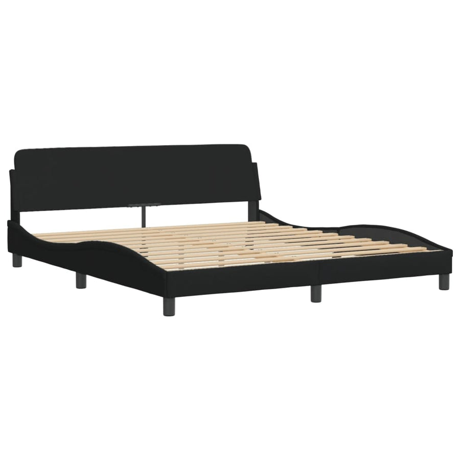 Bed met matras stof zwart 180x200 cm