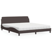 Bed with mattress "Dover" fabric dark brown 180x200 cm