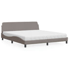Bed with mattress "Dover" fabric taupe 180x200 cm