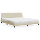 Bed with mattress "Dover" fabric cream 180x200 cm