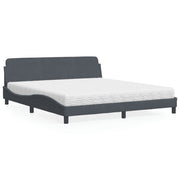 Bed met matras 180x200 cm donkergrijs fluweel