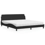 Bed met matras 180x200 cm kunstleer zwart
