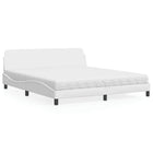 Bed met matras kunstleer wit 180x200 cm