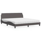 Bed met matras kunstleer grijs 180x200 cm