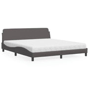 Bed met matras grijs 180x200 cm kunstleer