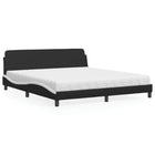 Bed met matras kunstleer zwart en wit 180x200 cm