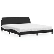 Bed met matras 180x200 cm kunstleer zwart wit