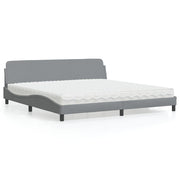 Bed met matras lichtgrijs 200x200 cm