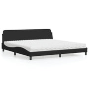 Bed met matras 200x200 cm zwart stof