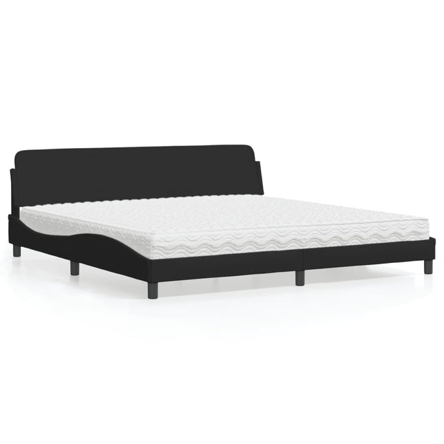 Bed met matras stof zwart 200x200 cm