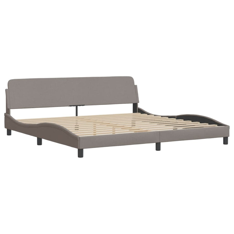 Bed Met Matras Stof 200 x 200 cm Taupe
